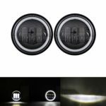 2 PCS4-1/2″ 4.5 Inch LED Passing Light DRL LED Fog Lamps for Harley Davidson Motorcycles Auxiliary Light Bulb Motorcycle Projector Driving Lamp