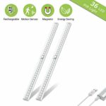 Wireless Under Cabinet Lighting, OxyLED 36 LED Motion Sensor Closet Lights, USB Rechargeable LED Kitchen Cabinet Lights, Motion Led Light Bar with Magnetic Strip, T-02Plus (2 Pack)