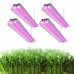 Monios-L 4FT LED Grow Light Full Spectrum 60W T5 High Output Integrated Fixture with Reflector Combo for Indoor Plants 4 Packs