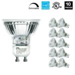 LED GU10 Spotlight Light Bulbs, 50 Watt Equivalent, 5.5W Dimmable, Full Glass Cover Reflector, 5000K Daylight, 25000 Hours, UL Listed, Energy Star Certified, by Mastery Mart (Pack of 10)