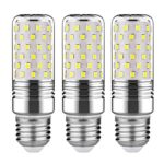 GEZEE 15W LED Cylindrical Bulb, E26 LED Candelabra Light Bulbs 120 Watt Equivalent,1500lm, Daylight White 6000K LED Chandelier Bulbs, Non-Dimmable LED Lamp(3-Pack)