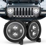 KIWI MASTER 9 Inch Round LED Headlights Halo DRL for 2018 2019 Jeep Wrangler JL 2020 Jeep Gladiator JT Accessories High Low Beam Headlight with Daytime Running Lights (New Version Adjustable Screw)