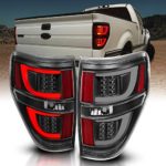 AmeriLite Black LED Light Bar Replacement Tail Lights Set for 09-14 Ford F-150 – Passenger and Driver Side