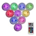 Tripop Mini RGB Color Changing LED Lights, Waterproof and Battery Operated Colored LED Tea Light with Remotes (10 Pack)