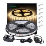 GuoTonG Dimmable Waterproof LED Light Strip Kit with UL Listed Power Supply, 180 Units SMD 2835 LEDs, 3000K Warm White 12V LED Tape, Led Ribbon, 9.8ft/3m Lighting Strips